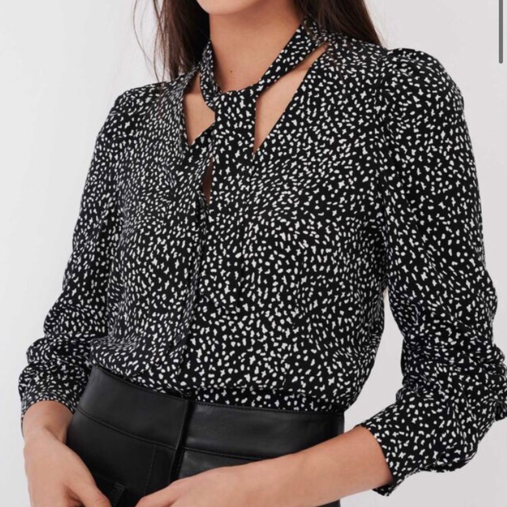 Maje “CRAFTED FROM CRÊPE PRINTED SHIRT” blouse